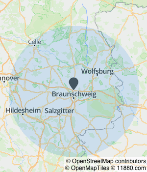 Kartendarstellung des Servicegebiets von Arbor Bestattungen Inh. Jens Brink