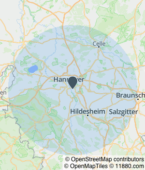 Kartendarstellung des Servicegebiets von Hey der räumt auf!