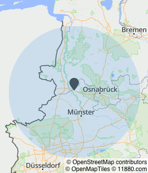 Kartendarstellung des Servicegebiets von PrimeGlanz