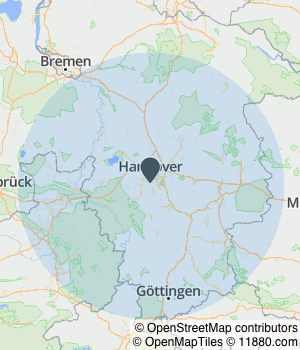 Kartendarstellung des Servicegebiets von Moebeltaxi81.com