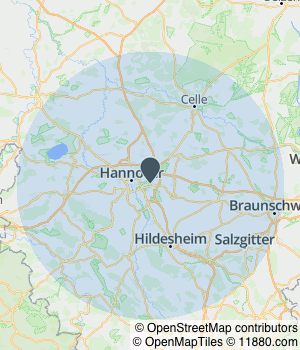 Kartendarstellung des Servicegebiets von Allerkamp Immobilien e.K.