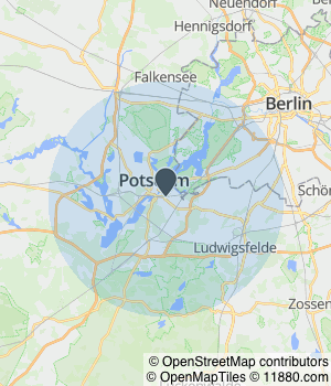 Kartendarstellung des Servicegebiets von MTR Elektro Garten Teichbau GmbH