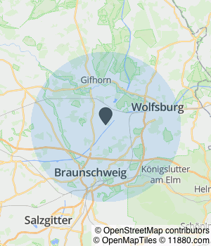 Kartendarstellung des Servicegebiets von Niklas Wiesel Gartengestaltung