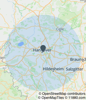 Servicegebiet von Allgemeine Pflege Hannover GmbH Kartendarstellung des Servicegebiets von Allgemeine Pflege Hannover GmbH