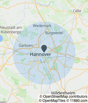 Kartendarstellung des Servicegebiets von Ichfahrdich24