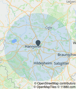 Kartendarstellung des Servicegebiets von MJ Auslieferung und Montage