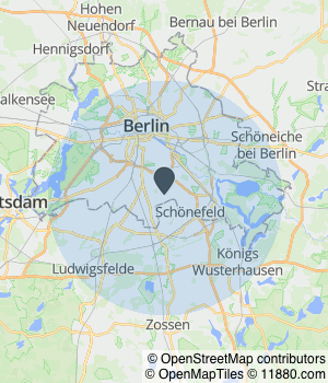 Kartendarstellung des Servicegebiets von MirMi Gebäudereinigung UG (haftungsbeschränkt)