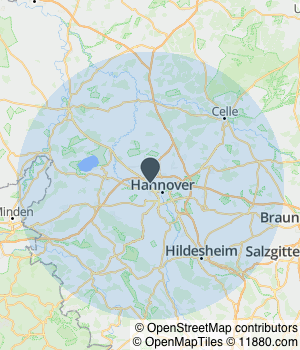 Kartendarstellung des Servicegebiets von Sanitär und Heizung Rüdiger Zabel