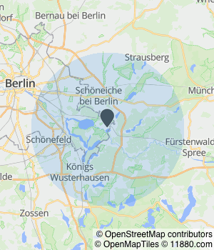 Kartendarstellung des Servicegebiets von Bobey Gmbh