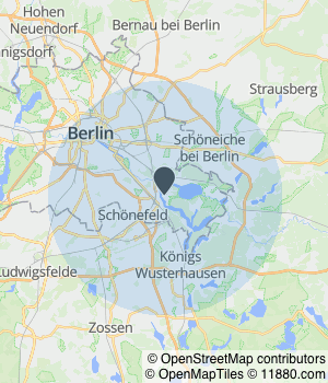 Kartendarstellung des Servicegebiets von aeronet europe - sports & business academy