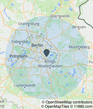 Kartendarstellung des Servicegebiets von energie-bauexperte