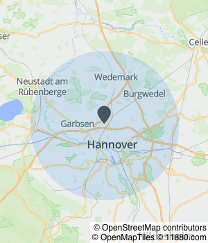 Kartendarstellung des Servicegebiets von Fleischerei Handke OHG