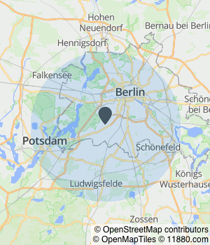 Kartendarstellung des Servicegebiets von HACKER FINDEN
