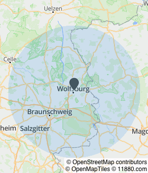 Kartendarstellung des Servicegebiets von Creasian Restaurant