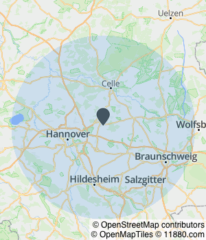 Kartendarstellung des Servicegebiets von MIC Computer & Kommunikation