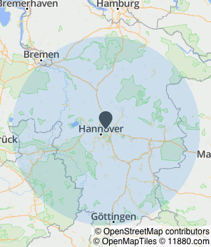 Kartendarstellung des Servicegebiets von ProFIS-24 Umzüge