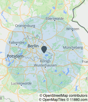 Kartendarstellung des Servicegebiets von Michael Schmidt GmbH