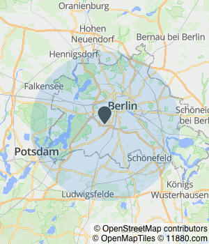 Kartendarstellung des Servicegebiets von Tarons Group e.K.