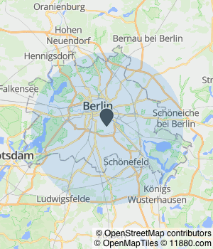 Kartendarstellung des Servicegebiets von Danuta Krzywdzinski Reinigungsdienstleistungen n.H.