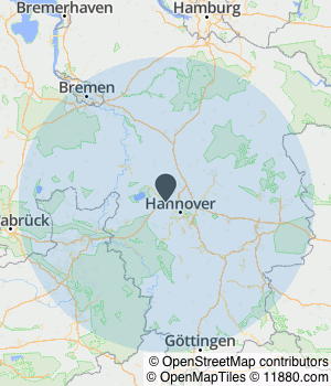 Kartendarstellung des Servicegebiets von Smart-Tec24
