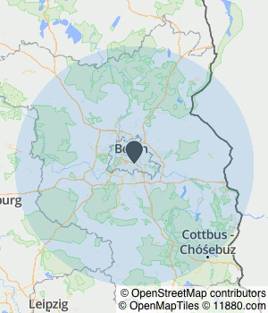 Kartendarstellung des Servicegebiets von fenster123.de