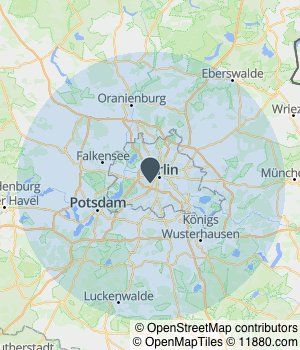 Kartendarstellung des Servicegebiets von webdecker.de