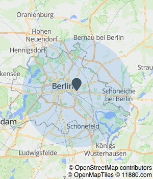 Kartendarstellung des Servicegebiets von Tarla’s Kater Catering