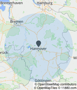 Kartendarstellung des Servicegebiets von No Mosquito