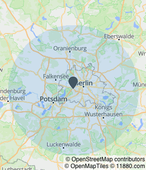 Kartendarstellung des Servicegebiets von Allianz AG Hauptvertretung Tobias Köbisch