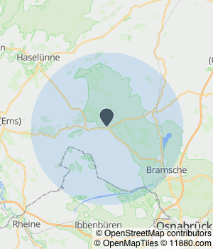 Kartendarstellung des Servicegebiets von M.I.A. Gebäuderreinigung