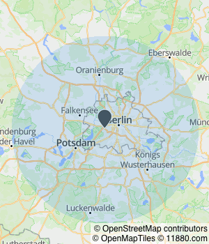 Kartendarstellung des Servicegebiets von Danis Gebäudeservice UG