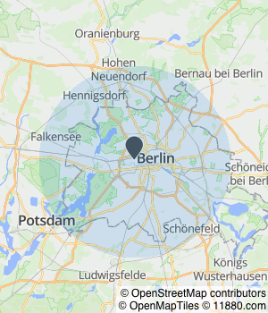 Kartendarstellung des Servicegebiets von CT Haustechnik