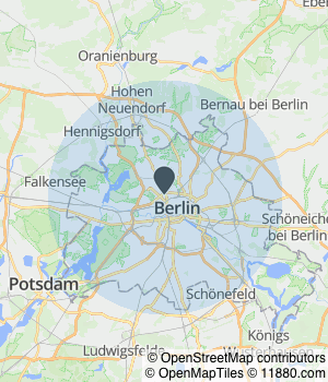 Kartendarstellung des Servicegebiets von Nassib Entrümpelung Berlin