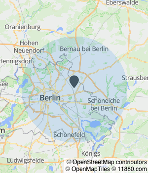 Kartendarstellung des Servicegebiets von KLASSIK Umzüge