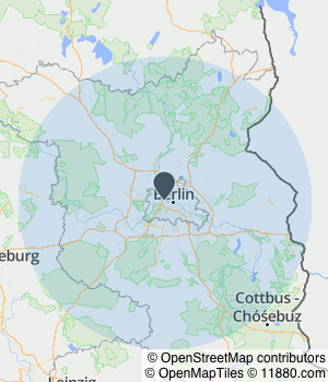 Kartendarstellung des Servicegebiets von Wissmann GmbH