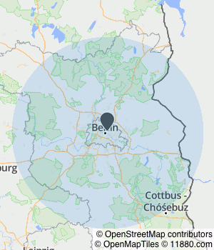 Kartendarstellung des Servicegebiets von Reisekontor Norbert Löhl