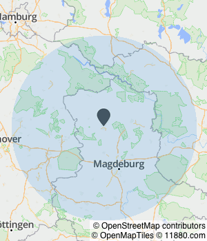 Kartendarstellung des Servicegebiets von Hausdach GmbH