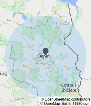 Kartendarstellung des Servicegebiets von Foxx Umzüge
