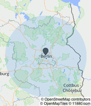 Kartendarstellung des Servicegebiets von Marinov BärBau Holz- & Bautenschutz, Abriss