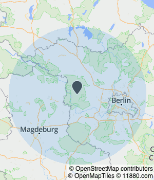 Kartendarstellung des Servicegebiets von H&M Tief- u. Straßenbau, Michél Hewelt