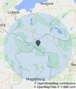 Kartendarstellung des Servicegebiets von Trocken24 GmbH