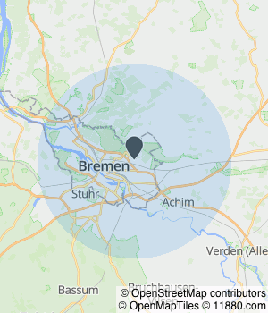 Kartendarstellung des Servicegebiets von Dr. Stankovic Feinste Zahnmedizin