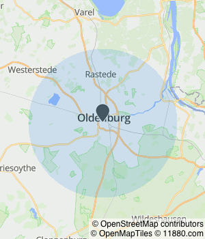 Kartendarstellung des Servicegebiets von VIND Immobilien