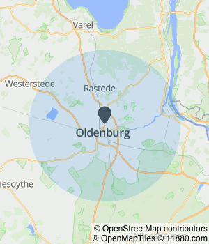 Kartendarstellung des Servicegebiets von Scan & Printservice Kirmis