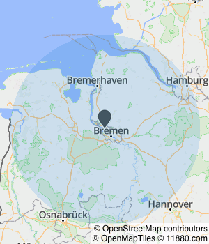 Kartendarstellung des Servicegebiets von Grünergie GmbH