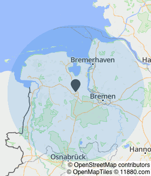 Kartendarstellung des Servicegebiets von gofilemaker - MSITS