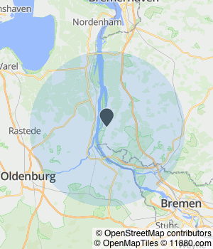 Kartendarstellung des Servicegebiets von 4ace.de