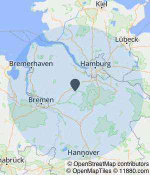 Kartendarstellung des Servicegebiets von Automatic Garden