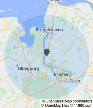 Kartendarstellung des Servicegebiets von Reinke Landschlachterei