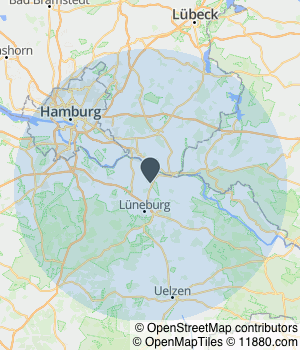 Kartendarstellung des Servicegebiets von Hermann Lindau KfZ-Sachverständiger